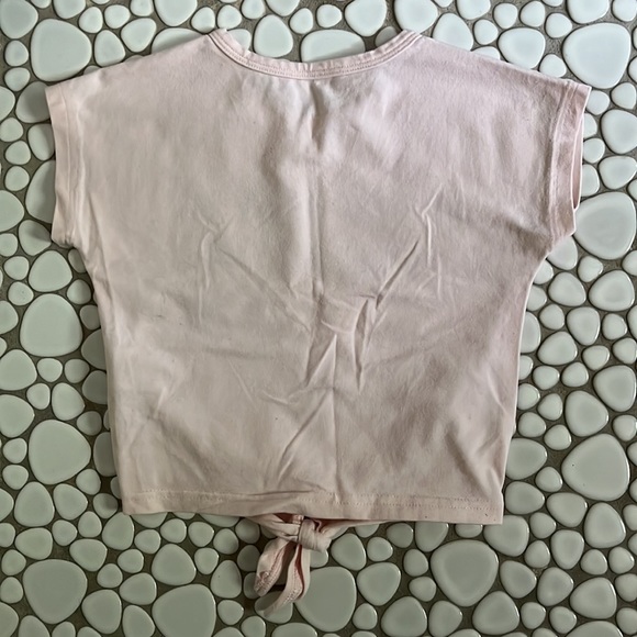 Andy & Evan Pink Short Sleeve Sparkle Rainbow Knot Hem Beach T-Shirt Girls Sz 2T - Picture 6 of 9